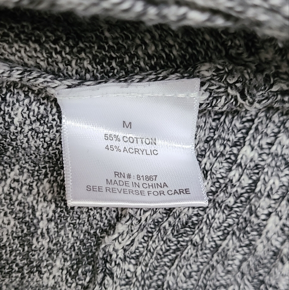 JJ Basics Shawl Collar Cotton Cardigan | Black White - Picture 8 of 8